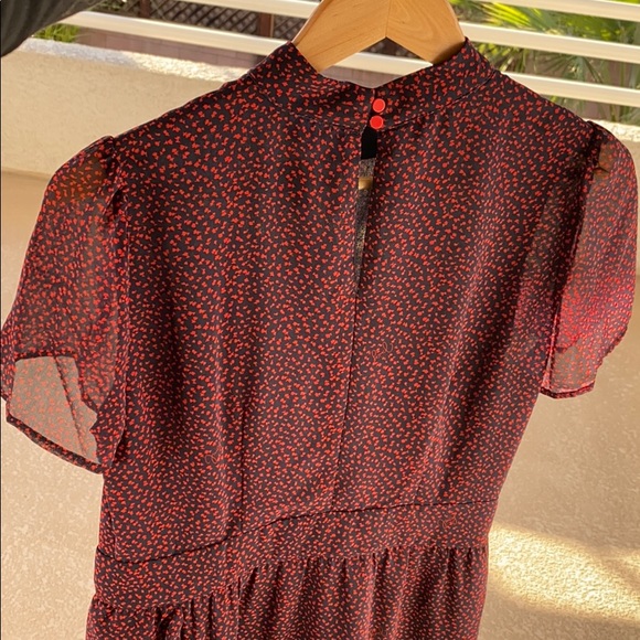 Juicy Couture Sheer Ruffle Holiday Cocktail Dress - Picture 3 of 4